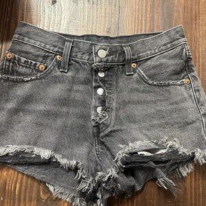 Levi's Black Distressed Women Shorts